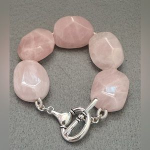 Ralph Lauren Chunky Rose Quartz Bracelet 8”
